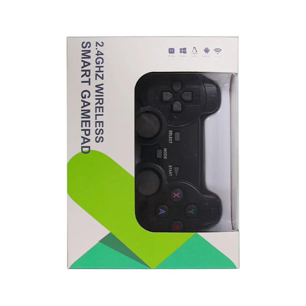 Classic Black 2.4G wireless gamepad controller with USB receiver for PC, Android TV and STEAM gaming