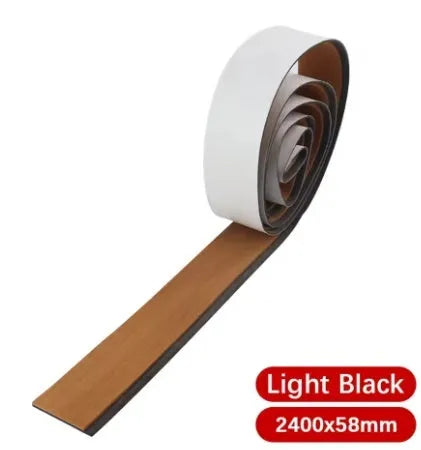 Yacht teak edge strip deck pad floor in light gray black – 240x5.7cm EVA foam strip for boats and RVs