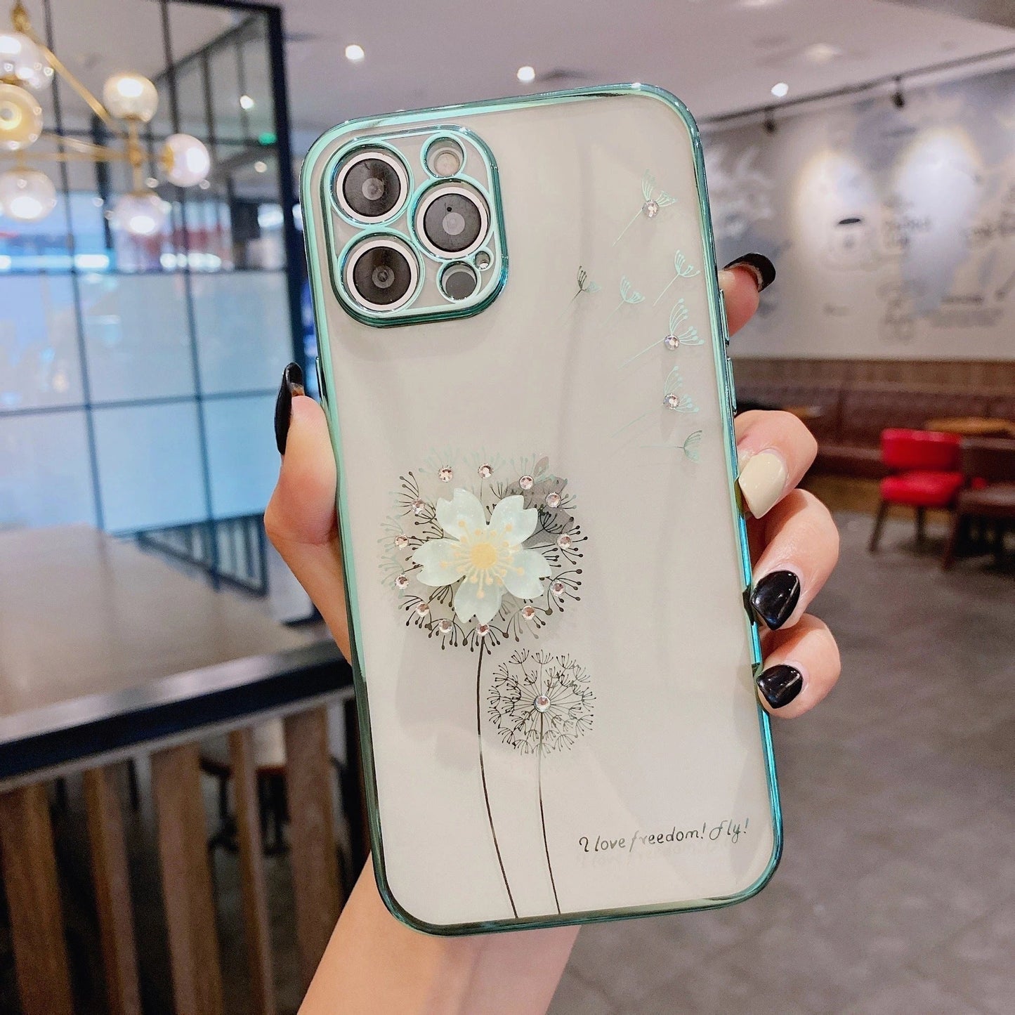 Stylish and protective 3D flower phone case with spin stand for various iPhone models