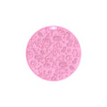 Round silicone pet licking mat with suction cup base in blue colour variant