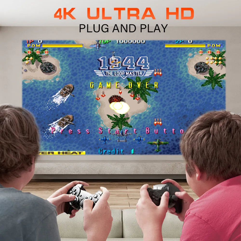 M300MAX portable home projection game machine with handles in red or white packaging box