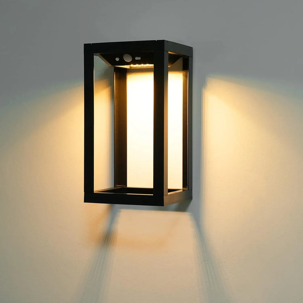 Modern Chinese outdoor solar wall lamp with plastic housing and IP65 waterproof rating for garden lighting