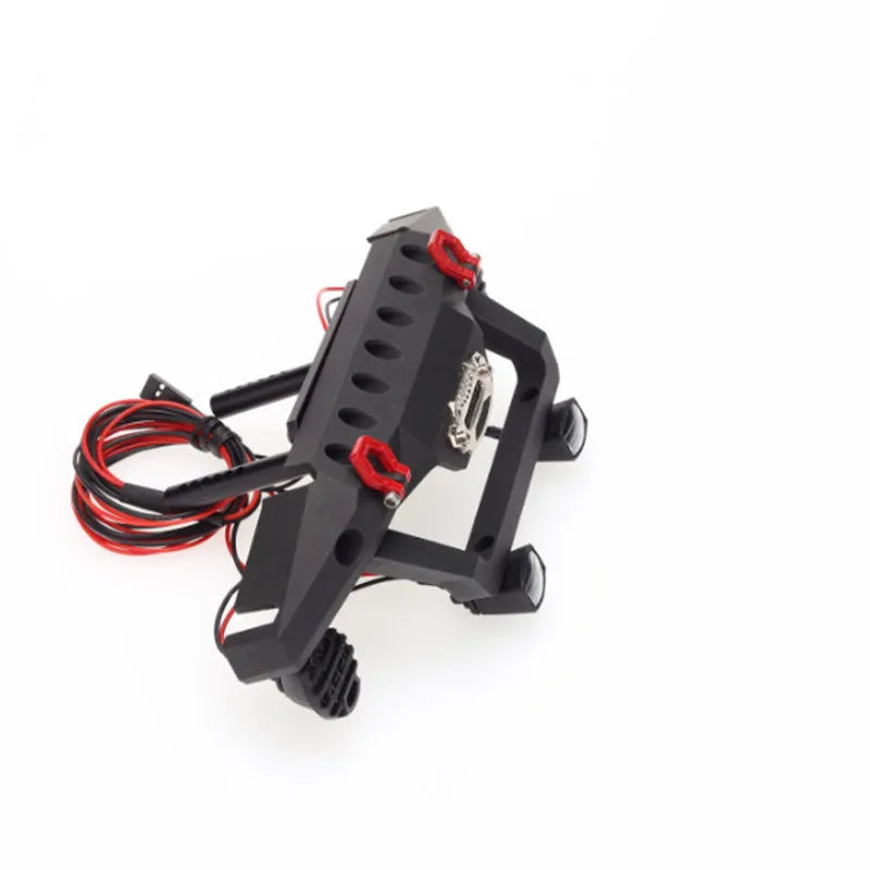 Black aluminium alloy front and rear bumper set for 1/10 RC climbing car SCX10 TRX4 Axial, 180mm and 195mm