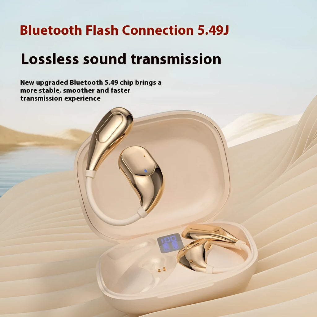 Ear-mounted Bluetooth headset with noise reduction, digital display, over 8 hours battery, in black colour