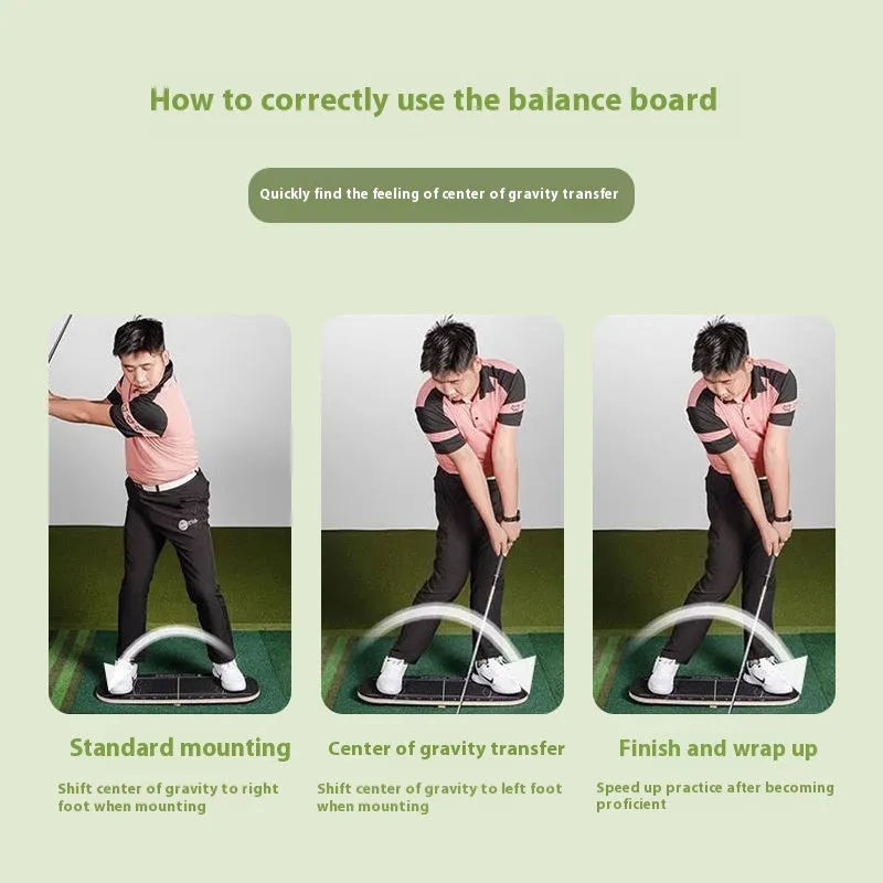Black solid wood golf swing simulator with centre of gravity pedal, matte finish, golf training accessory