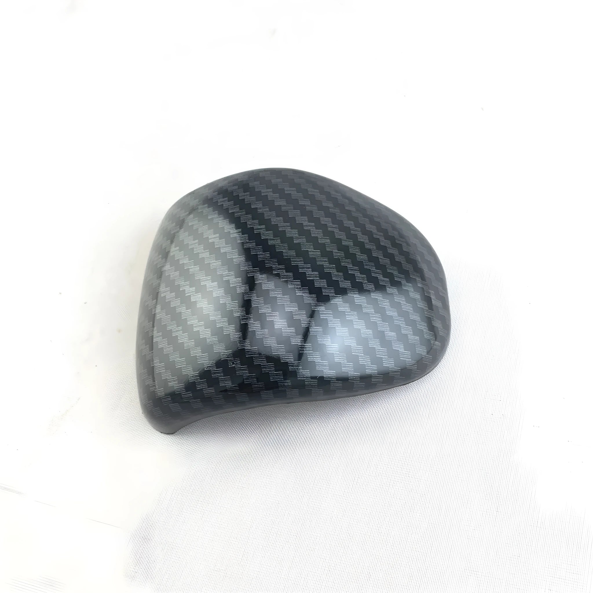 Smart RunK3 black carbon fibre pattern gear shift knob cover for car interior.