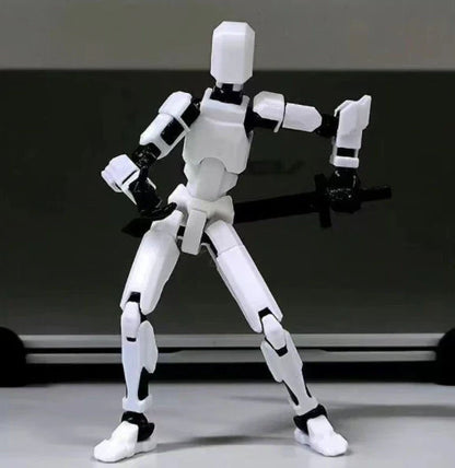 Posable 3D printed action figure mannequin toy with multi-jointed design for customizable poses and actions