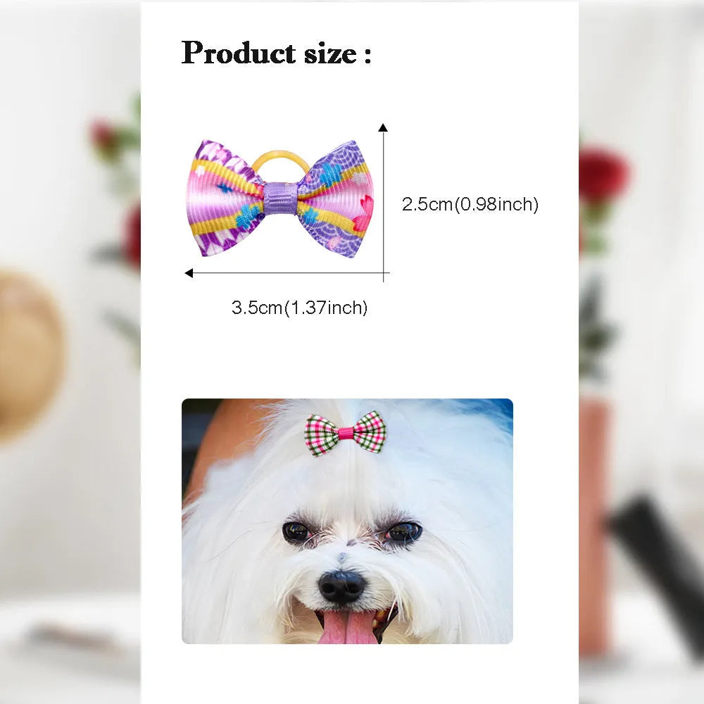Cloth plaid pet head bow accessory for dogs and cats with British style pattern