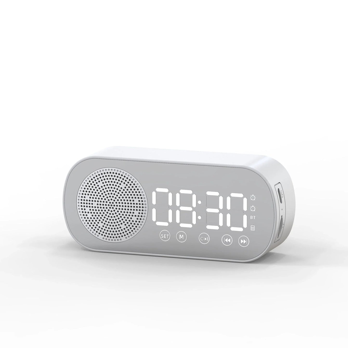 Multifunctional alarm clock with Bluetooth, FM radio, and USB charging features