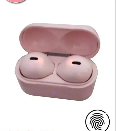 Invisible 9mm mini single ear Bluetooth earbud in skin, white, or pink colour with touch controls