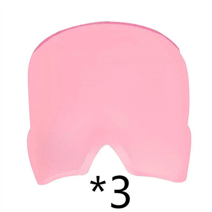 Soothing ice gel eye mask for headache relief, featuring a cooling gel pack and premium elastic cloth for a comfortable fit