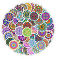 Mandala graffiti sticker set with 50 waterproof 4-5cm decals for phone cases and luggage