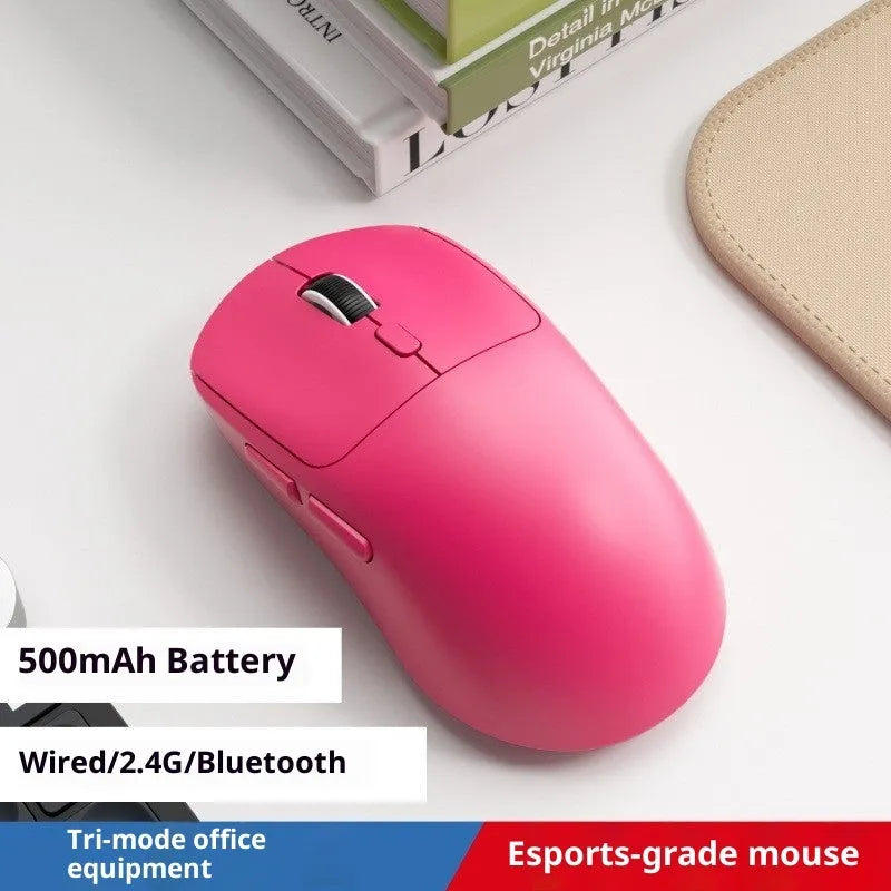 24g wireless gaming mouse, triple-mode wired 2.4G Bluetooth, 6400dpi, 112x60x38mm, black