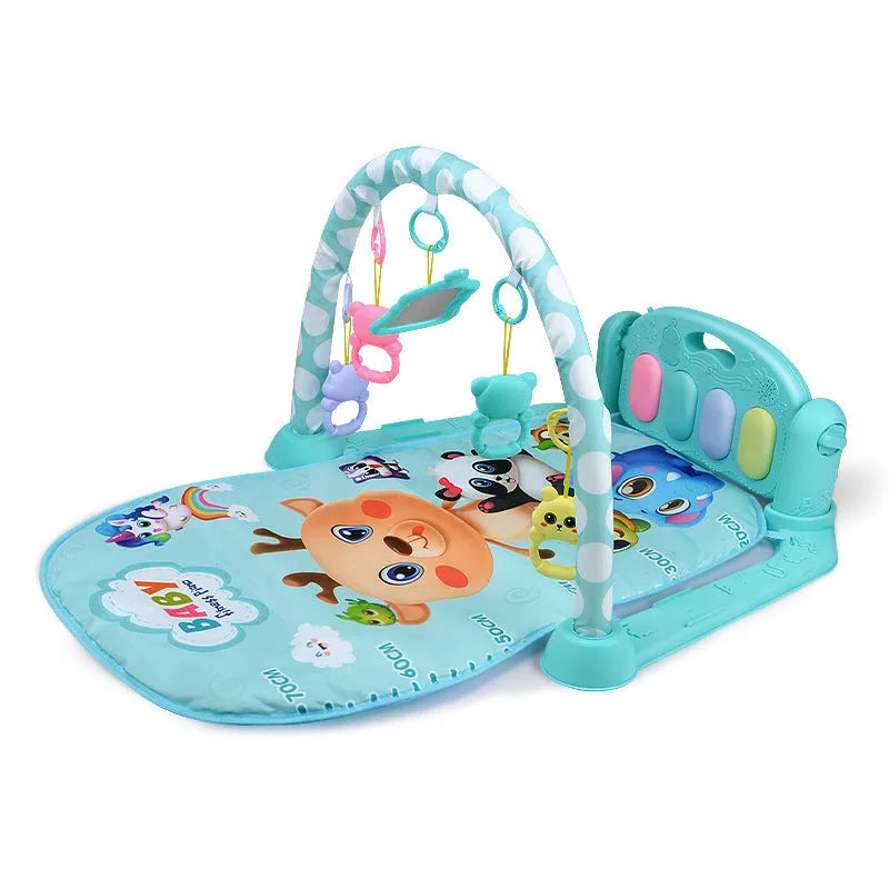 Baby fitness frame pedal piano toy in animal theme colours for infant development