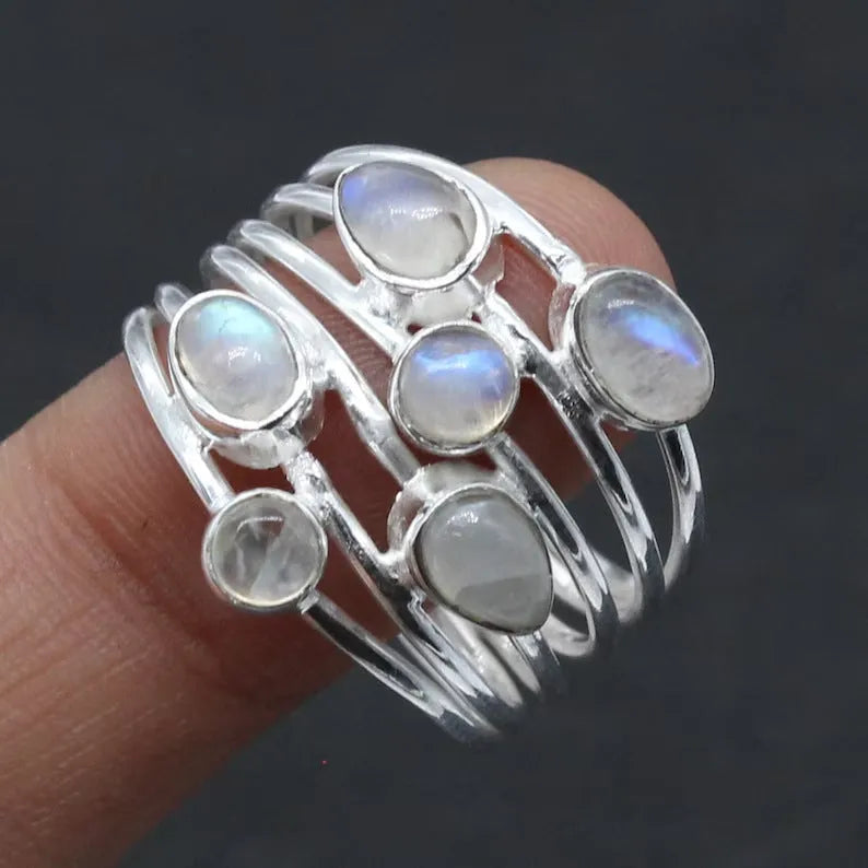 Irregular wide band ring for women silver electroplated zinc alloy on finger