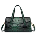 Soft leather large capacity shoulder messenger bag in horizontal square shape