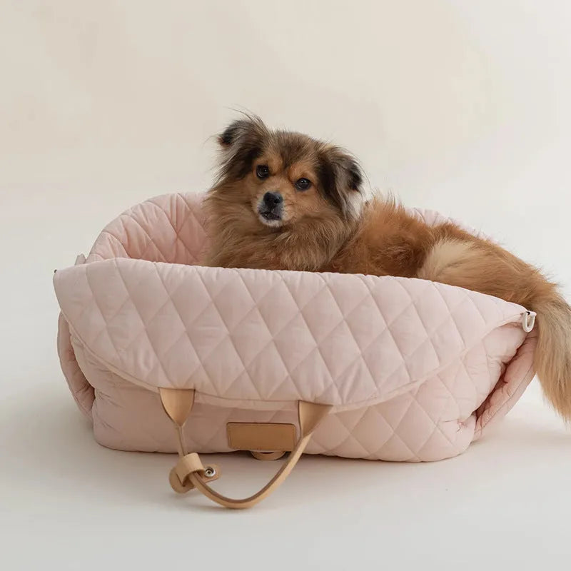 Nylon pet handbag carrier for cats, L size 57x48x34cm, available in black colour option