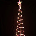 6FT tall LED spiral Christmas tree light with remote control showing colour lighting display