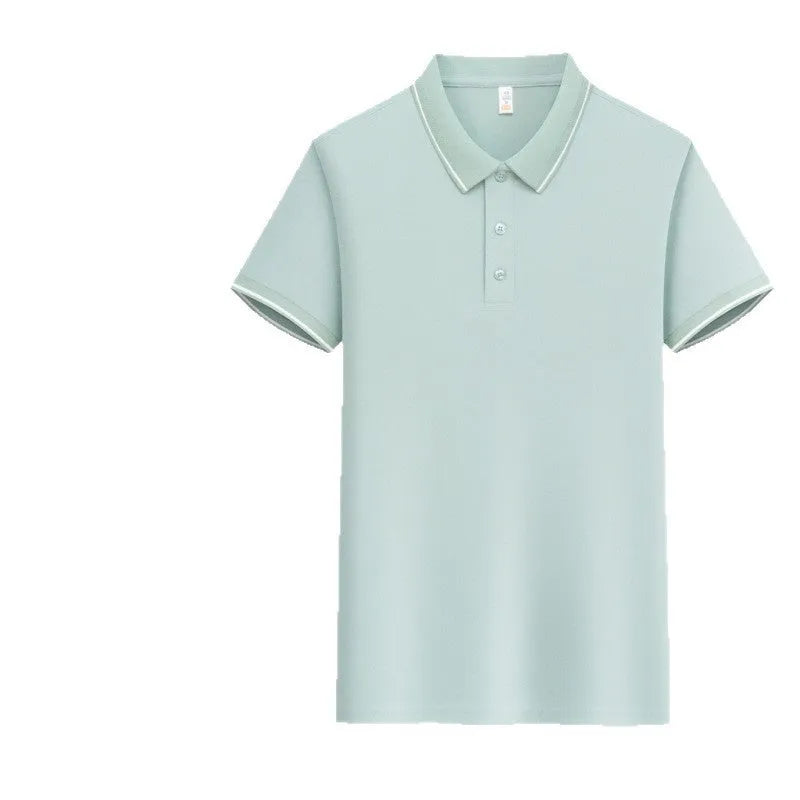 Antibacterial slim fit lapel polo shirt in T800 Solona fabric shown in light blue colour.