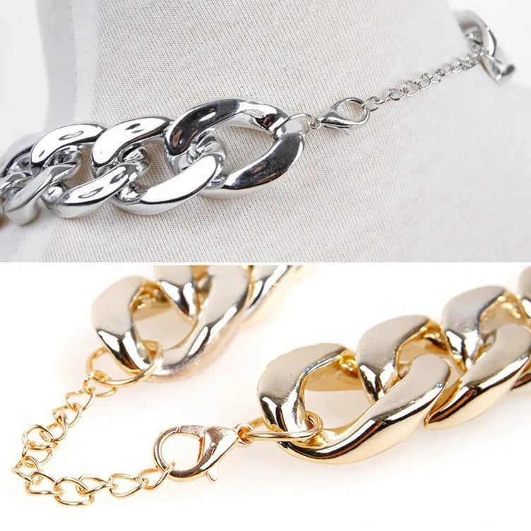 Geometric twisted chain dog collar with buckle on a white background, shown in gold colour options.