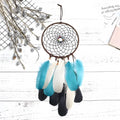 Dreamcatcher feather wind chime ornament in Ancient Dream colour, 16x50cm hanging on a wall