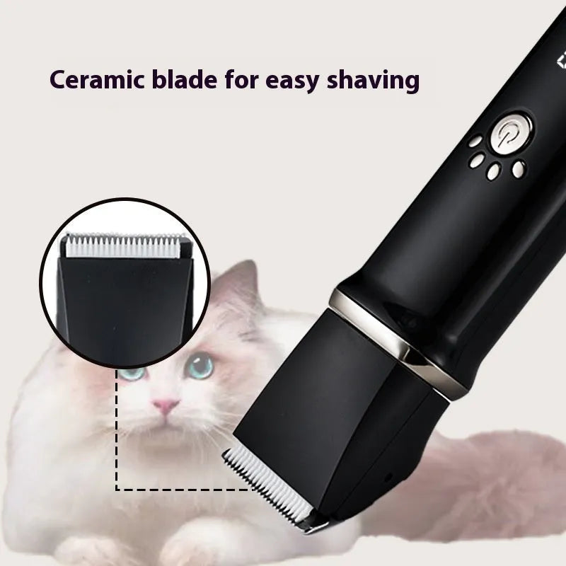 Electric pet shaver 4-in-1 set digital display ABS for dog grooming black and gun colour options