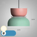 Nordic minimalist iron pendant light with a long fabric cable in a colour-matched finish.