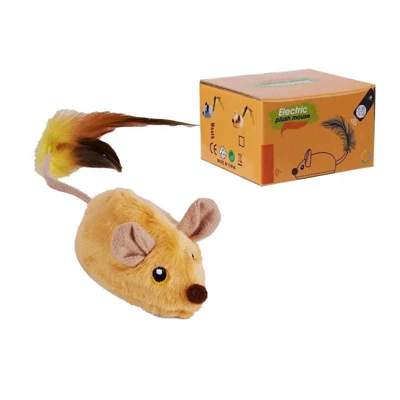 Simulation remote control plush cat toy with automatic induction movement in mouse designs