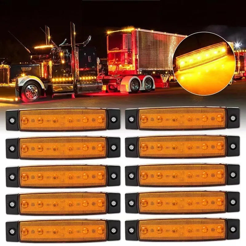 Trailer side warning light with 5 colour options and compact 9.6cm PVC housing