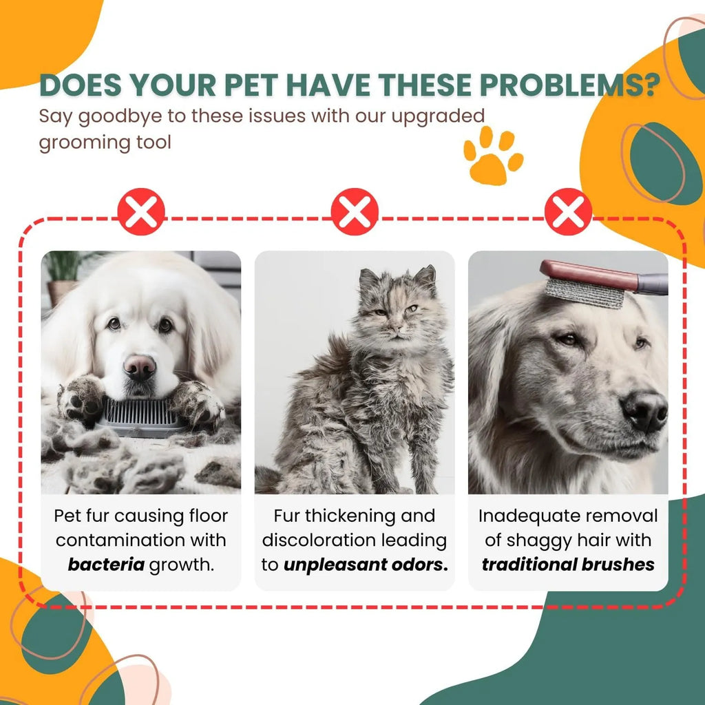 White pet grooming water brush with steam spray function for dogs and cats showing self-cleaning mechanism