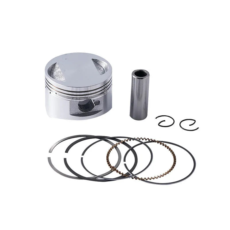 Motorcycle engine piston kit with aluminium alloy piston and steel oil ring for 57.4mm cylinder