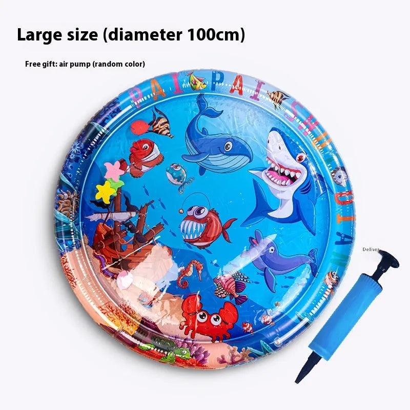 PVC inflatable pet water cooling bed with marine animal designs