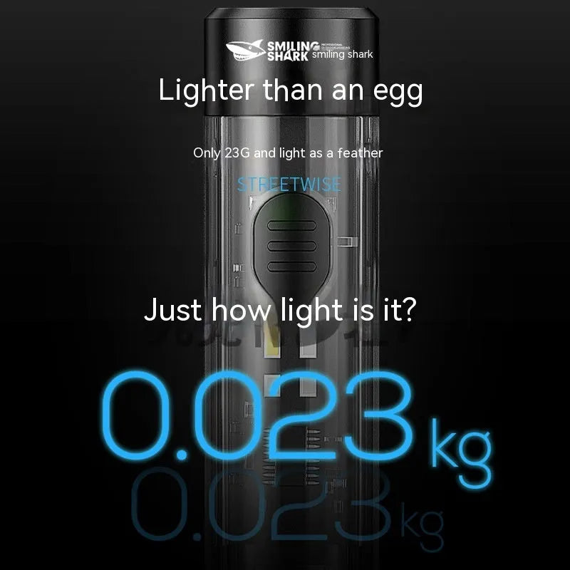Black USB rechargeable outdoor flashlight with charging cable