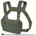 Men's outdoor tactics vest jacket bag in Oxford cloth, waterproof, solid colour, Black, compact 9x5.9x1.5 inches