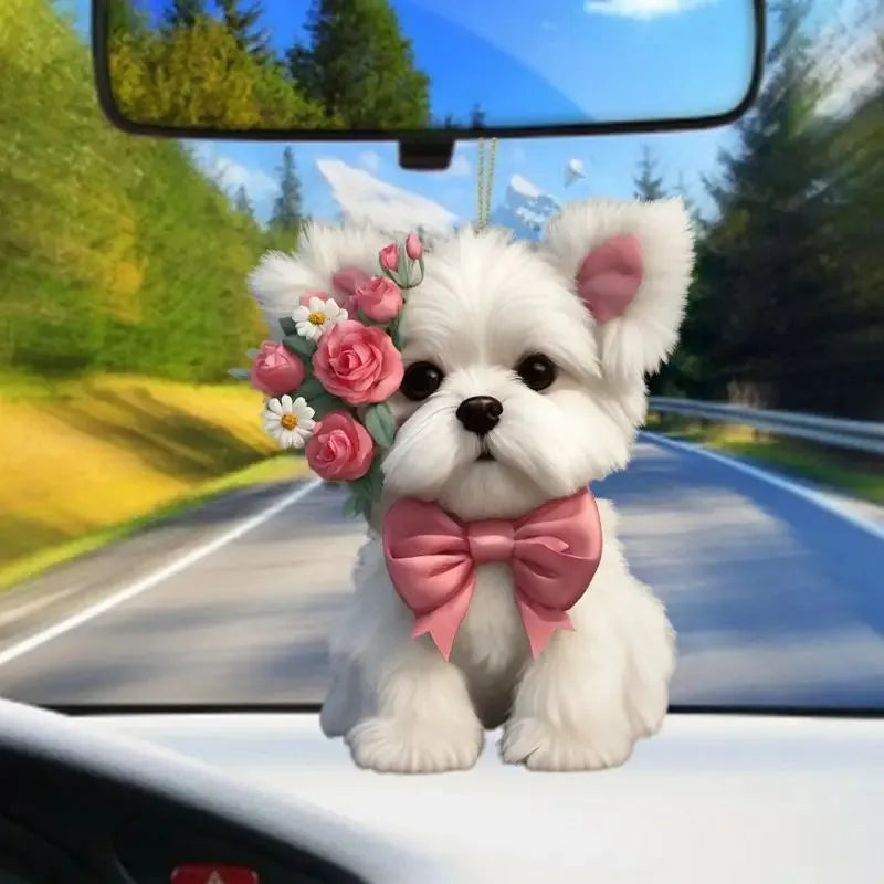 Acrylic car decorative pendant in cartoon style for vehicle interior dashboard
