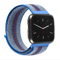 Nylon loopback strap for Fitbit Versa with Velcro closure, reflective black colour