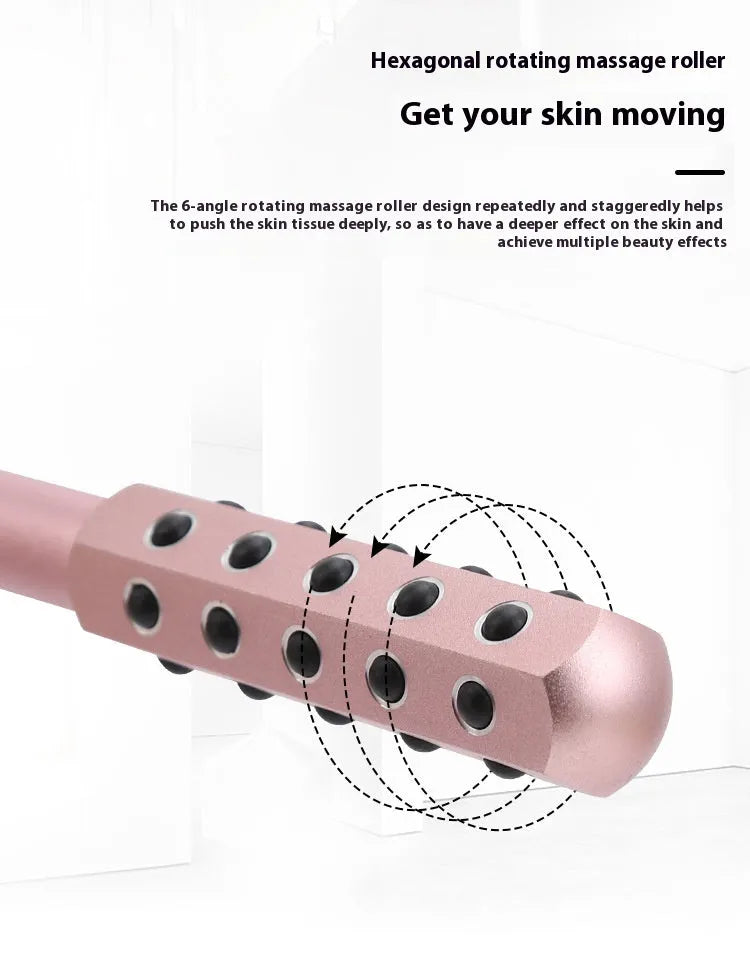 Purple germanium particle facial massage roller instrument approximately 193mm long