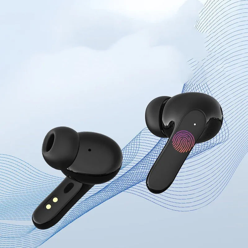 Wireless TWS sports headphones in neutral-white or neutral-black colours