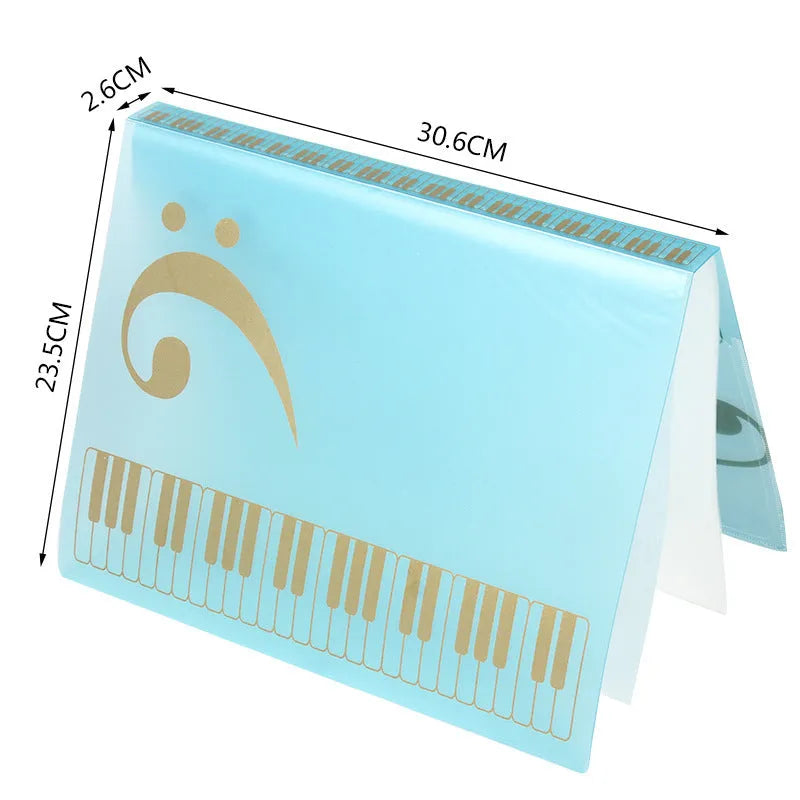 A4 piano score folder with transparent removable inserts for sheet music organisation
