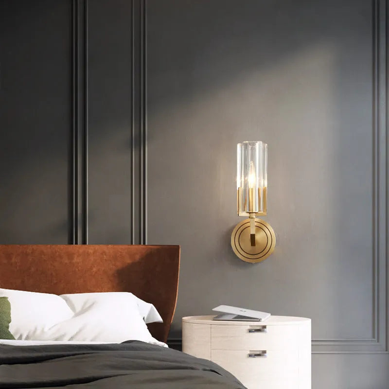 Modern copper wall lamp with single head and double head configuration options