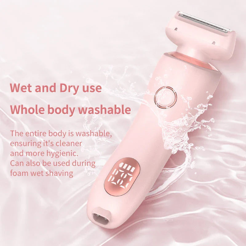 2-in-1 Electric Women's Shaver with Trimmer for Body, Face and Bikini Area