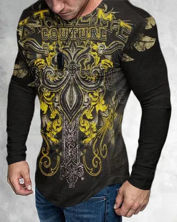 Men's 3D print graphic t-shirt, crew neck, slim fit, polyester, sizes S to 6XL