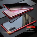 Samsung S24 Plus magnetic flip case with double-sided peep-proof glass and metal frame in black