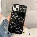 Rhinestone black XINGX epoxy soft phone case for iPhone with protective cover