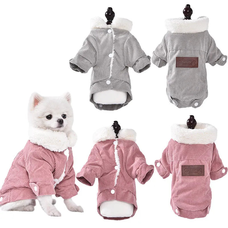 Lambswool dog vest with fleece lining in grey or pink colour, sizes XS to XXL