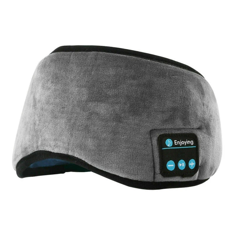 Wireless Bluetooth 5.0 Eye Mask with integrated music player, speakers, and microphone for hands-free calling