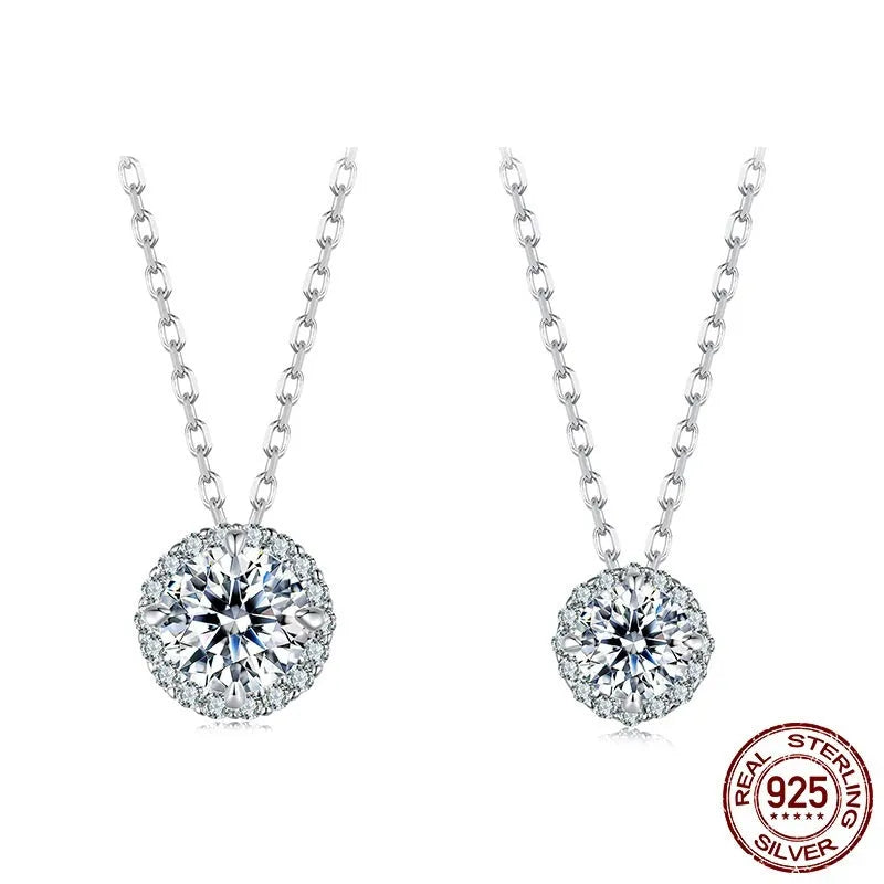 S925 silver clavicle chain necklace on a woman, O-ring chain, adjustable length 21-50cm, electroplated finish