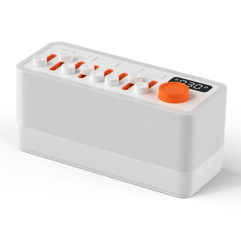 White Noise Sleep Sound Machine DIY Bluetooth-compatible Stereo Light RGB Seven-color Atmosphere Night Light with 8 Sleep Sounds and 2600mAh Battery