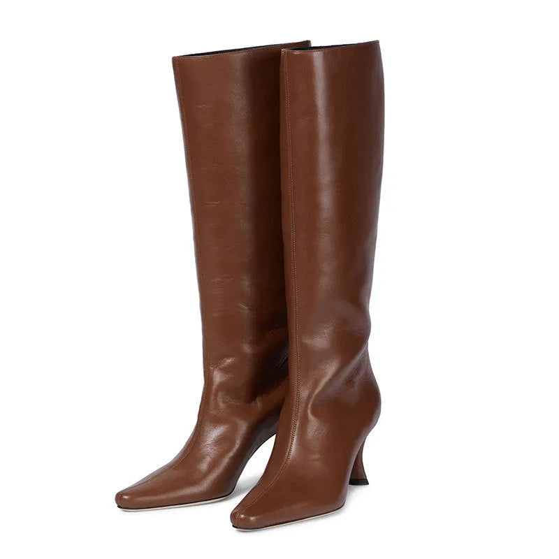 Women's square toe cowboy boots in microfiber with contemporary Western styling