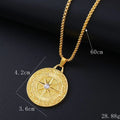 Geometric gold tone alloy necklace for women with an inlaid zircon stone pendant.
